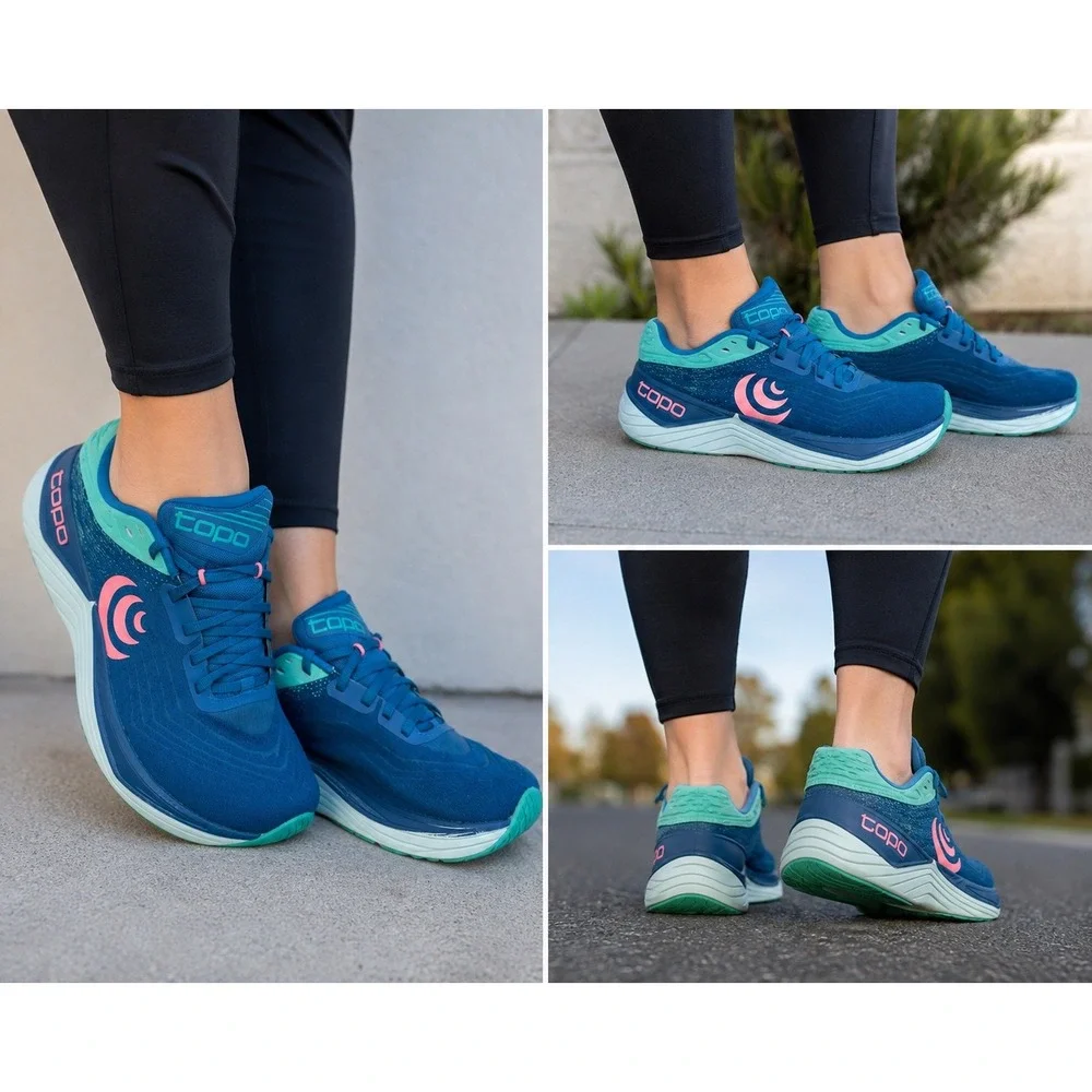 Topo Athletic Ultrafly 5 Womens Running Shoes Blue Teal Pink US 8.5 Sneakers